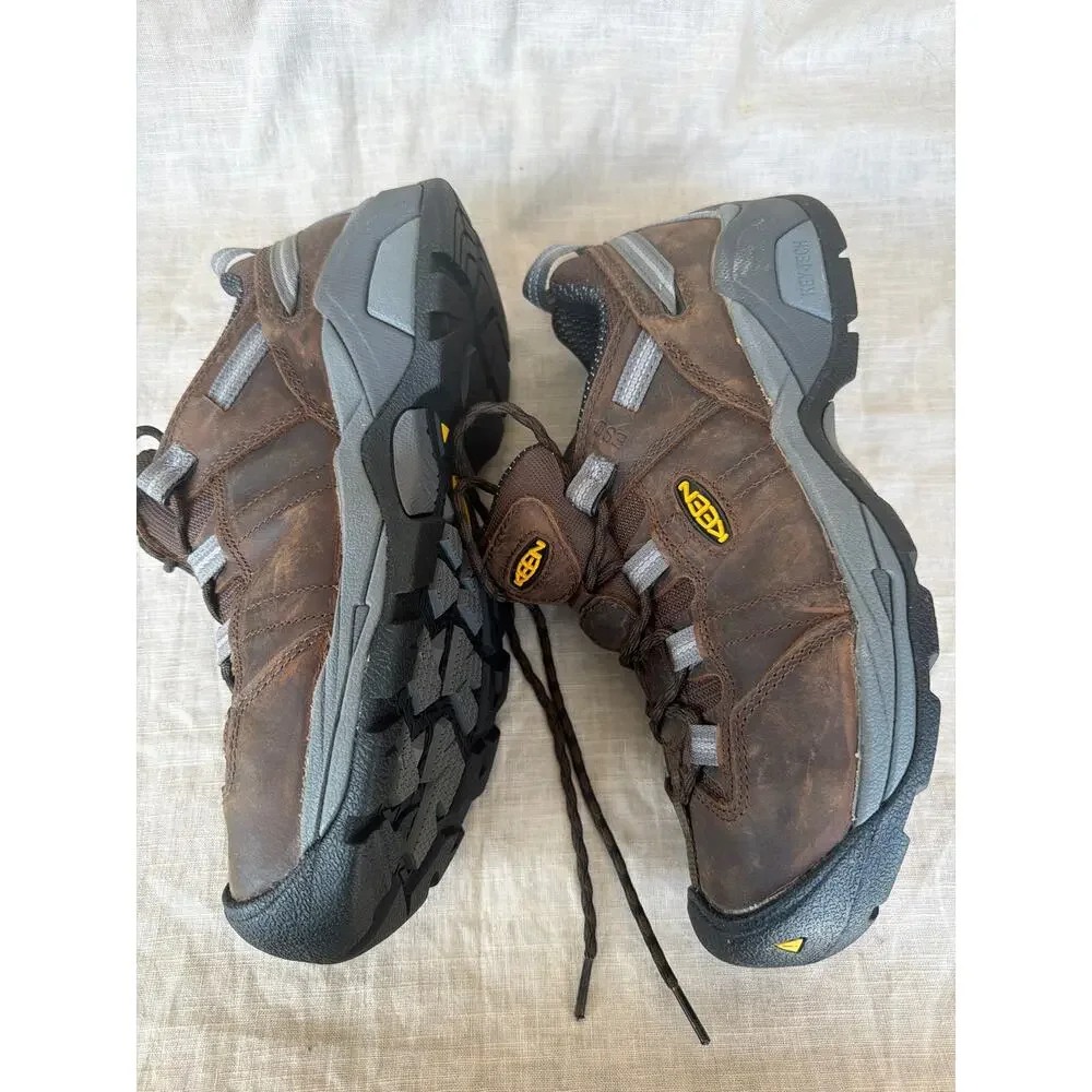 Keen Utility Steel Toe 8D Brown Gray Detroit XT ESD Key-Tech Lace Up Sneakers